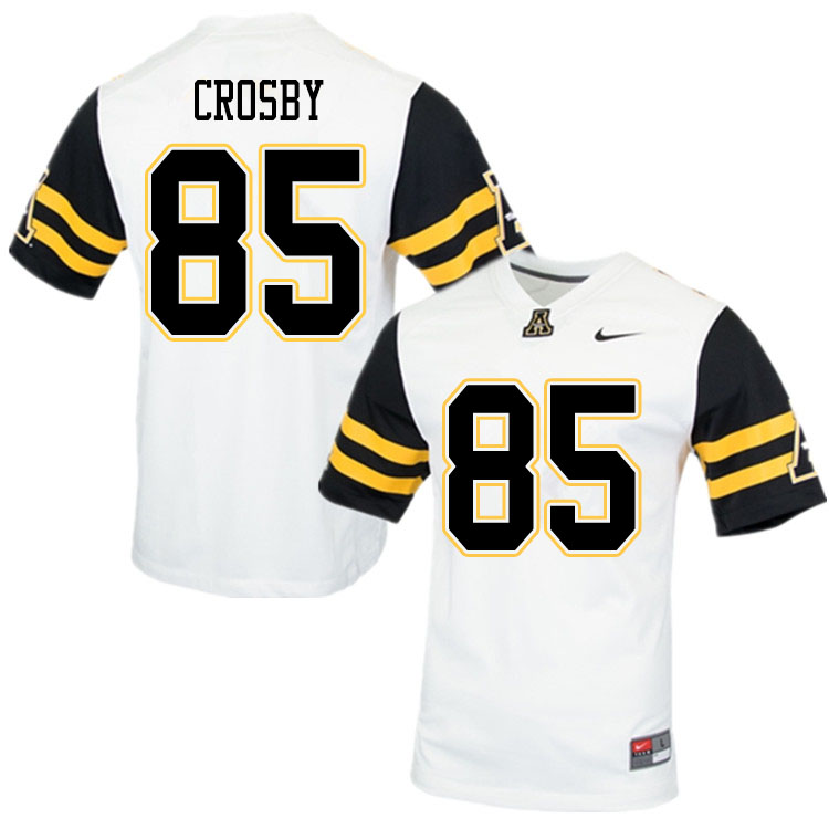 Men #85 Zac Crosby Appalachian State Mountaineers College Football Jerseys Sale-White - Click Image to Close